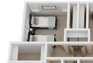 Quilceda Creek | Three bedrooms Two bathrooms 3D floor plan 3X2 units available at Quilceda Creek Apartments